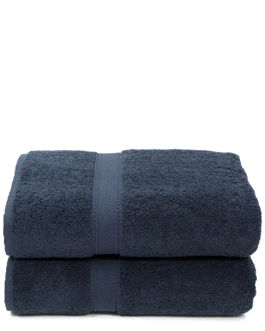 Sinemis Terry Bath Towels Set of 2 - Navy, Cotton