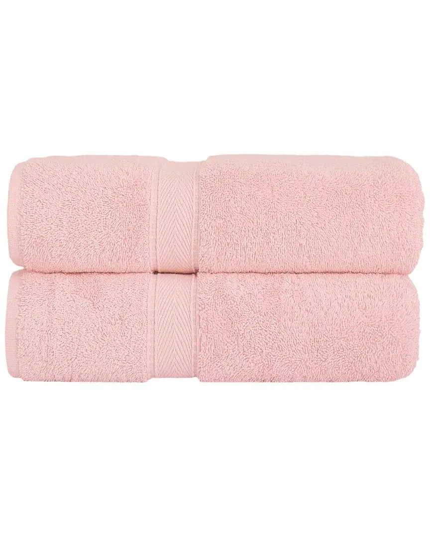 Sinemis Terry Bath Towels Set of 2 - Pink, Cotton