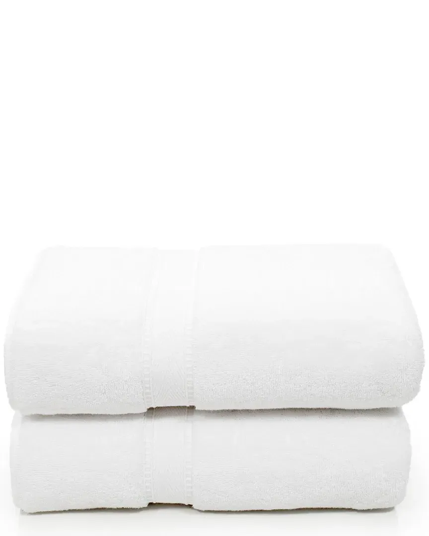 Sinemis Terry Bath Towels Set of 2 - White, Cotton