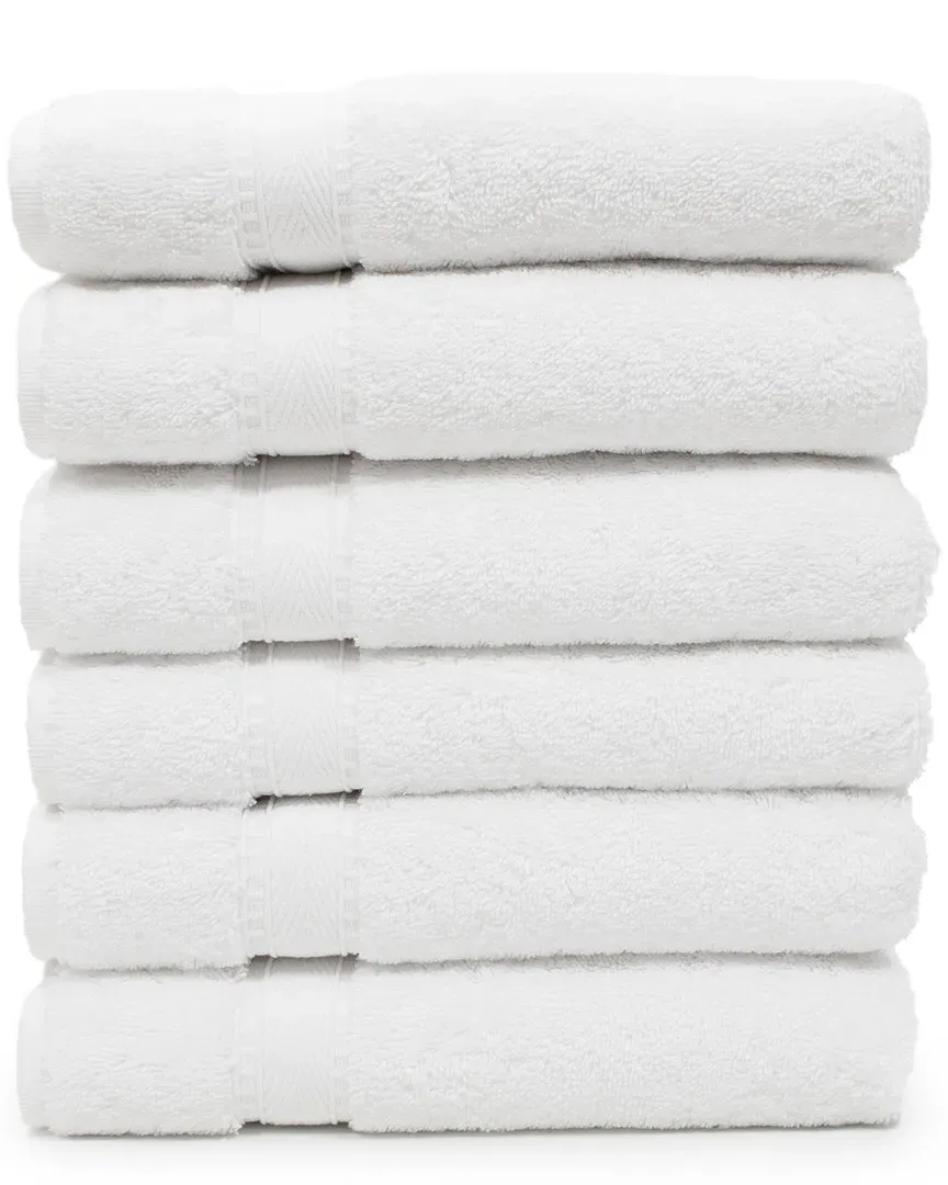 Sinemis Terry Hand Towel Set of 6 - White, Cotton