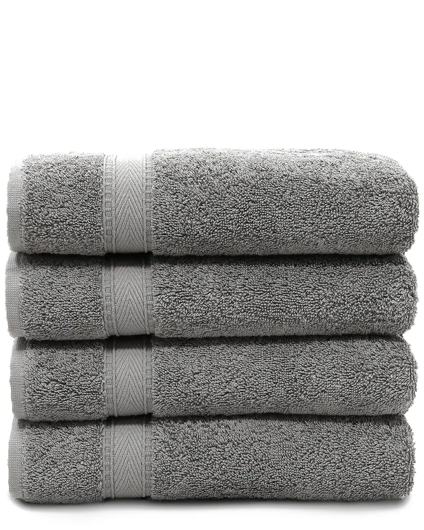Sinemis Terry Hand Towels Set of 4 - Dark Grey, Cotton