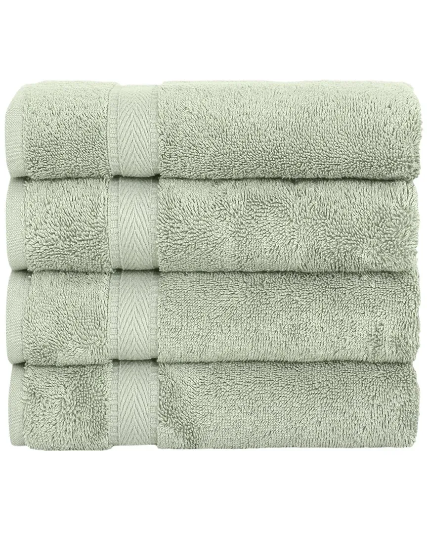 Sinemis Terry Hand Towels Set of 4 - Green, Cotton