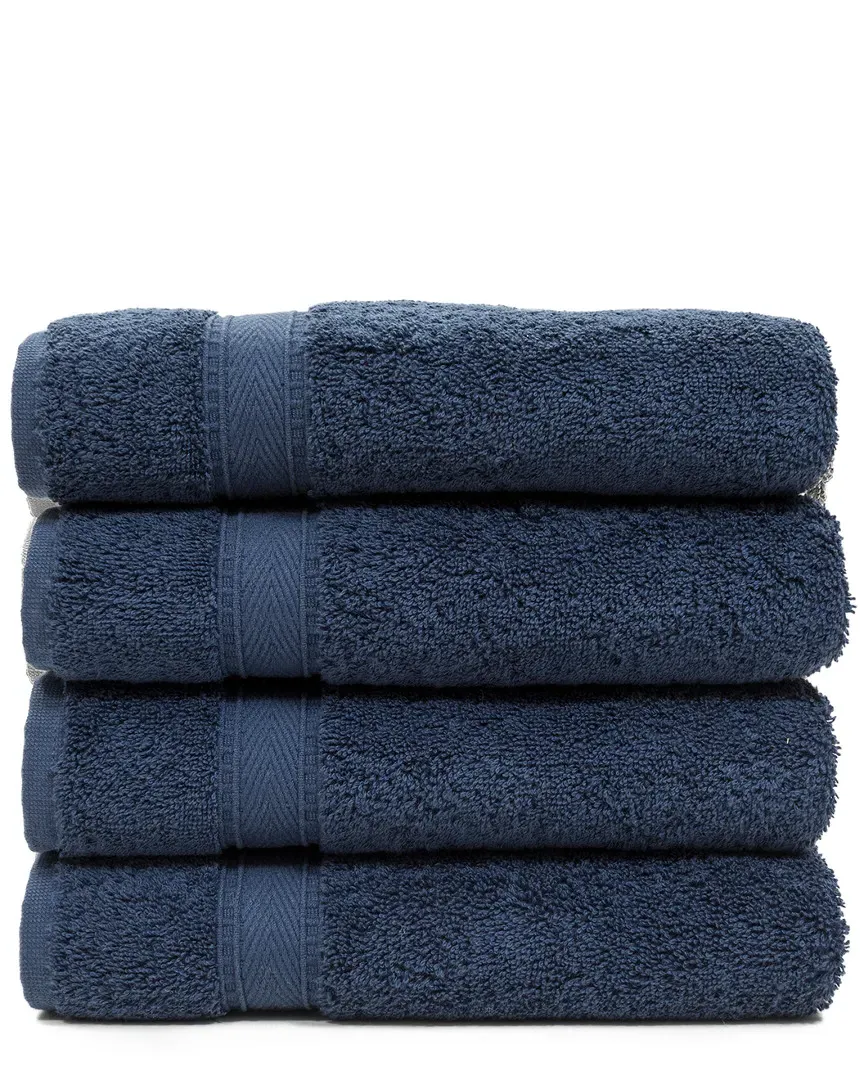 Sinemis Terry Hand Towels Set of 4 - Navy, Cotton