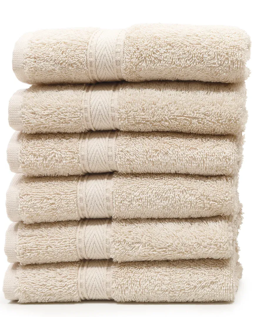 Sinemis Terry Washcloth Set of 6 - Beige, Cotton
