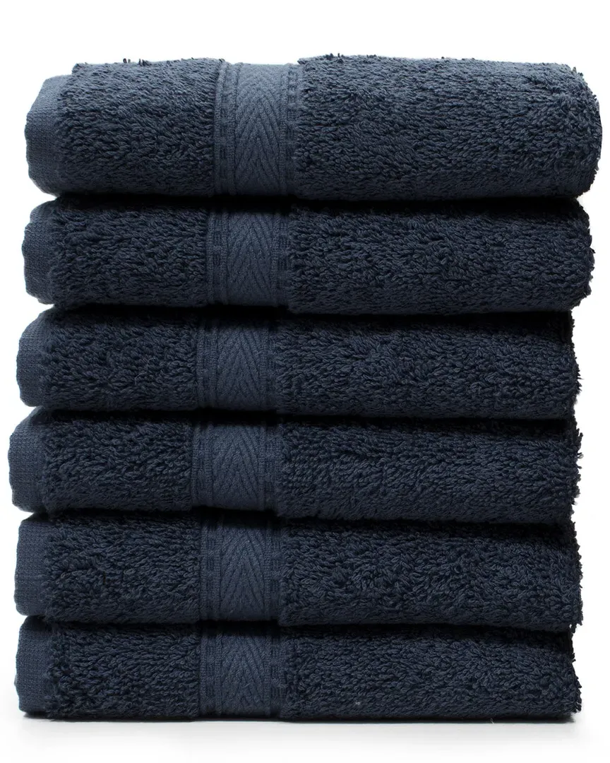 Sinemis Terry Washcloth Set of 6 - Navy, Cotton