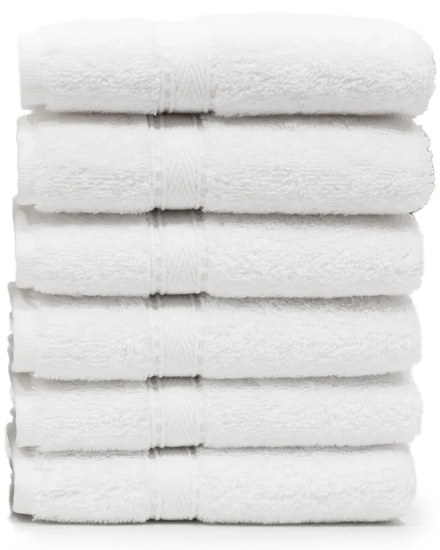 Sinemis Terry Washcloth Set of 6 - White, Cotton