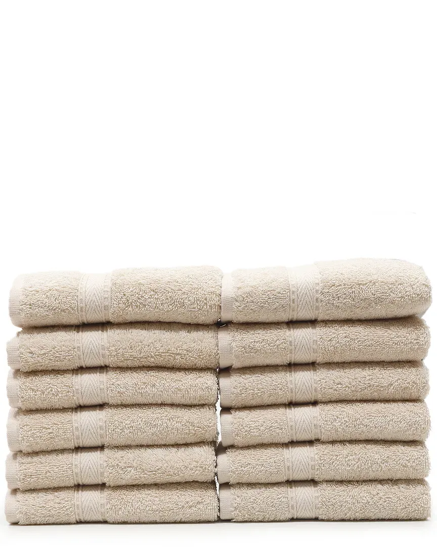 Sinemis Terry Washcloths Set of 12 - Beige, Cotton image