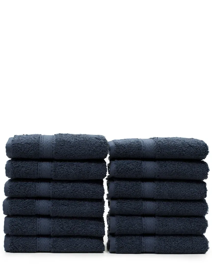 Sinemis Terry Washcloths Set of 12 - Navy, Cotton