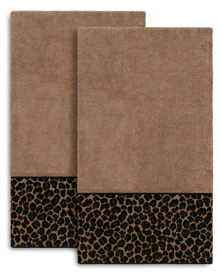 Spots 2pc Embellished Bath Towel Set - Latte, Turkish Cotton