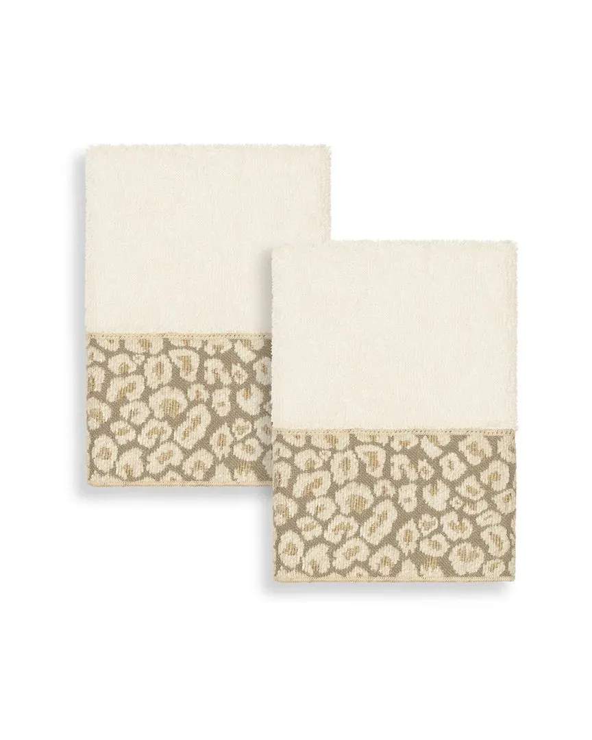 Spots 2pc Embellished Washcloth Set - Cream, Turkish Cotton image