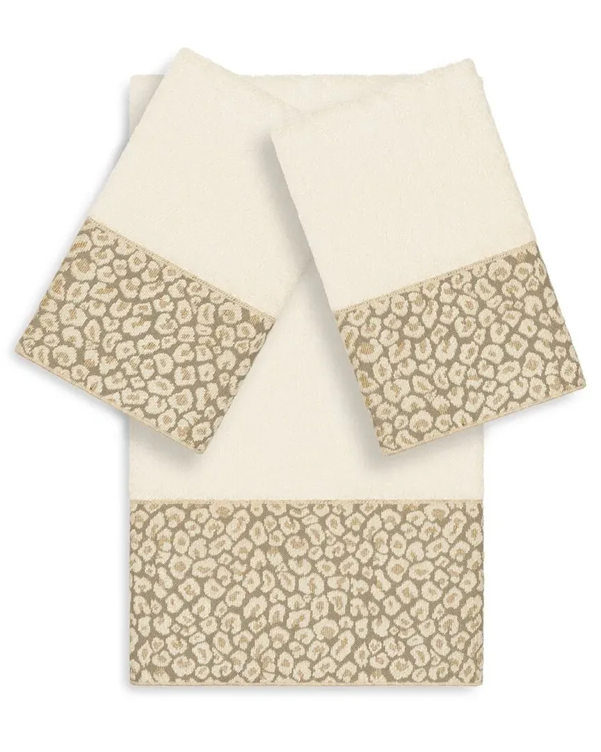 Spots 3-Piece Embellished Towel Set - Cream, Turkish Cotton