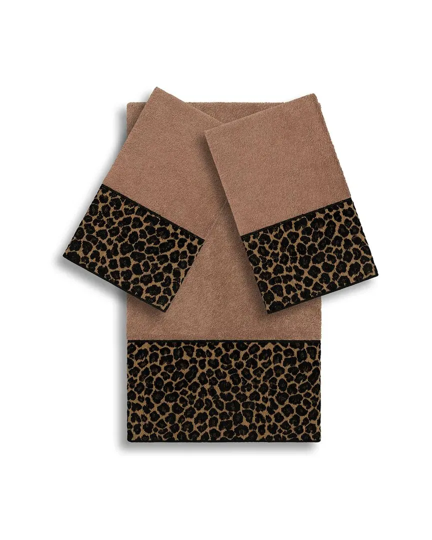 Spots 3-Piece Embellished Towel Set - Latte, Turkish Cotton