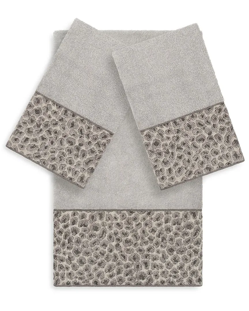 Spots 3-Piece Embellished Towel Set - Light Grey, Turkish Cotton