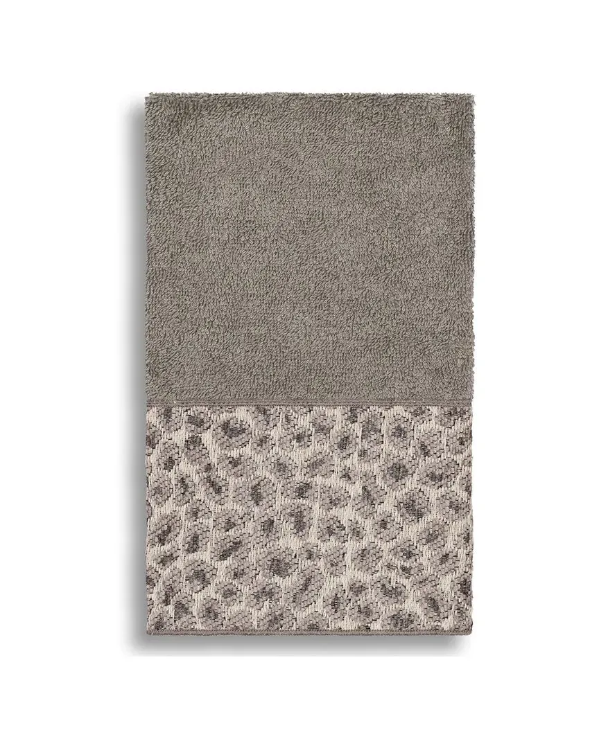 Spots Embellished Hand Towel - Dark Grey, Turkish Cotton