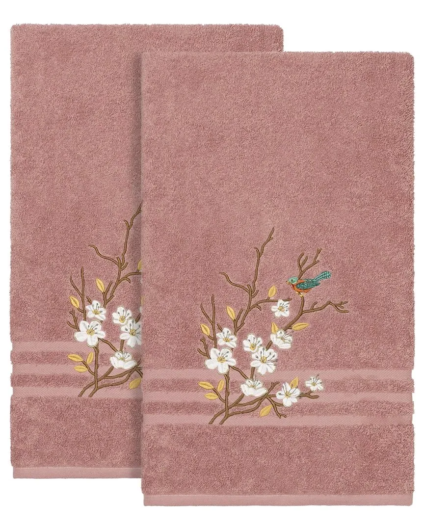 Spring Time 2Pc Embellished Bath Towel Set - Rose, Cotton