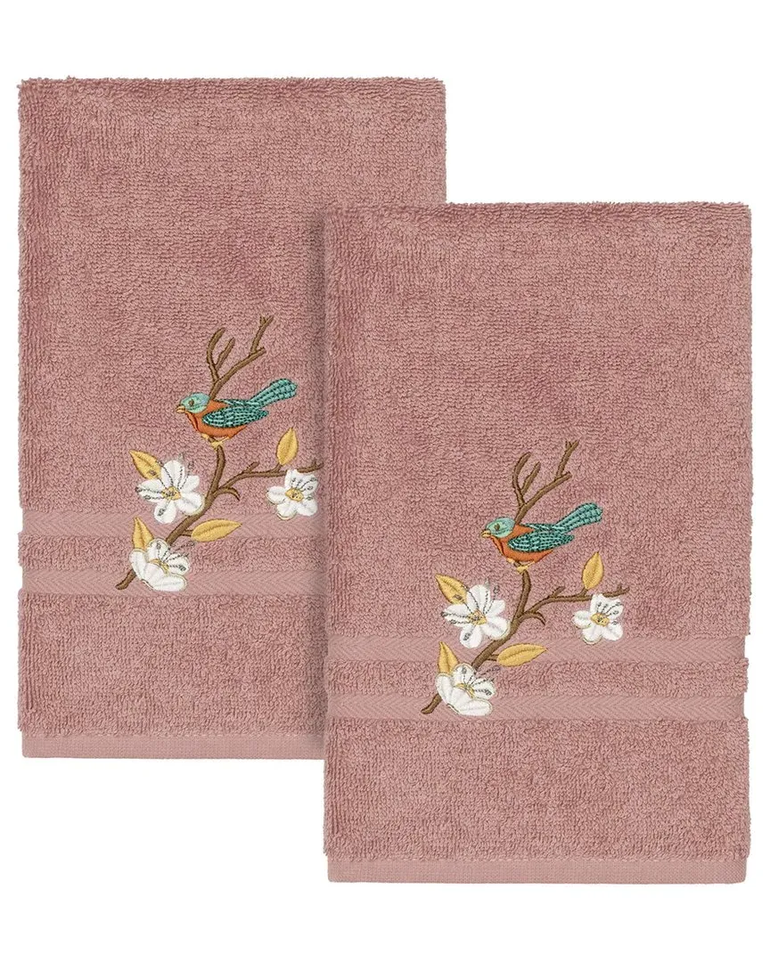 Spring Time 2Pc Embellished Hand Towel Set - Rose, Cotton