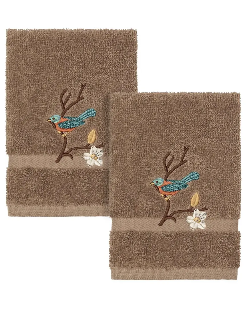 Spring Time 2Pc Embellished Washcloth Set - Beige, Cotton image