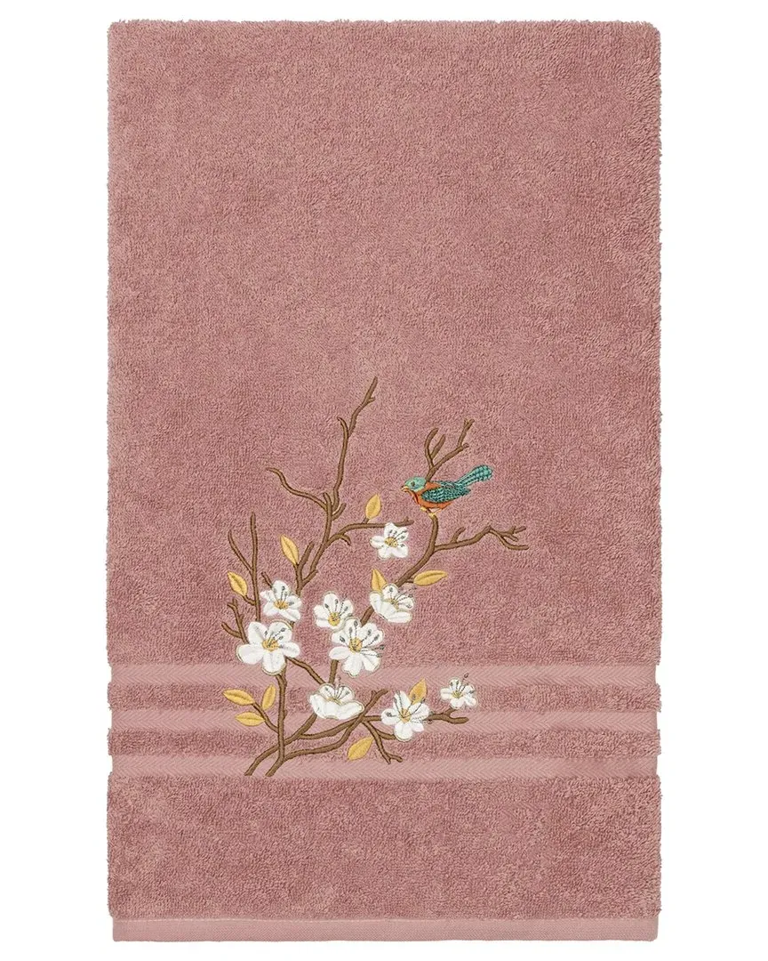 Spring Time Embellished Bath Towel - Rose, Cotton