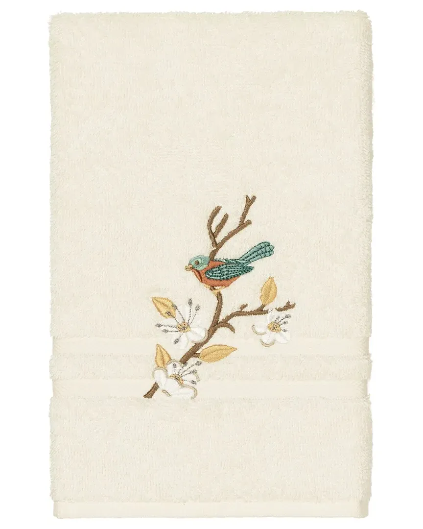 Spring Time Embellished Hand Towel - Cream, Cotton