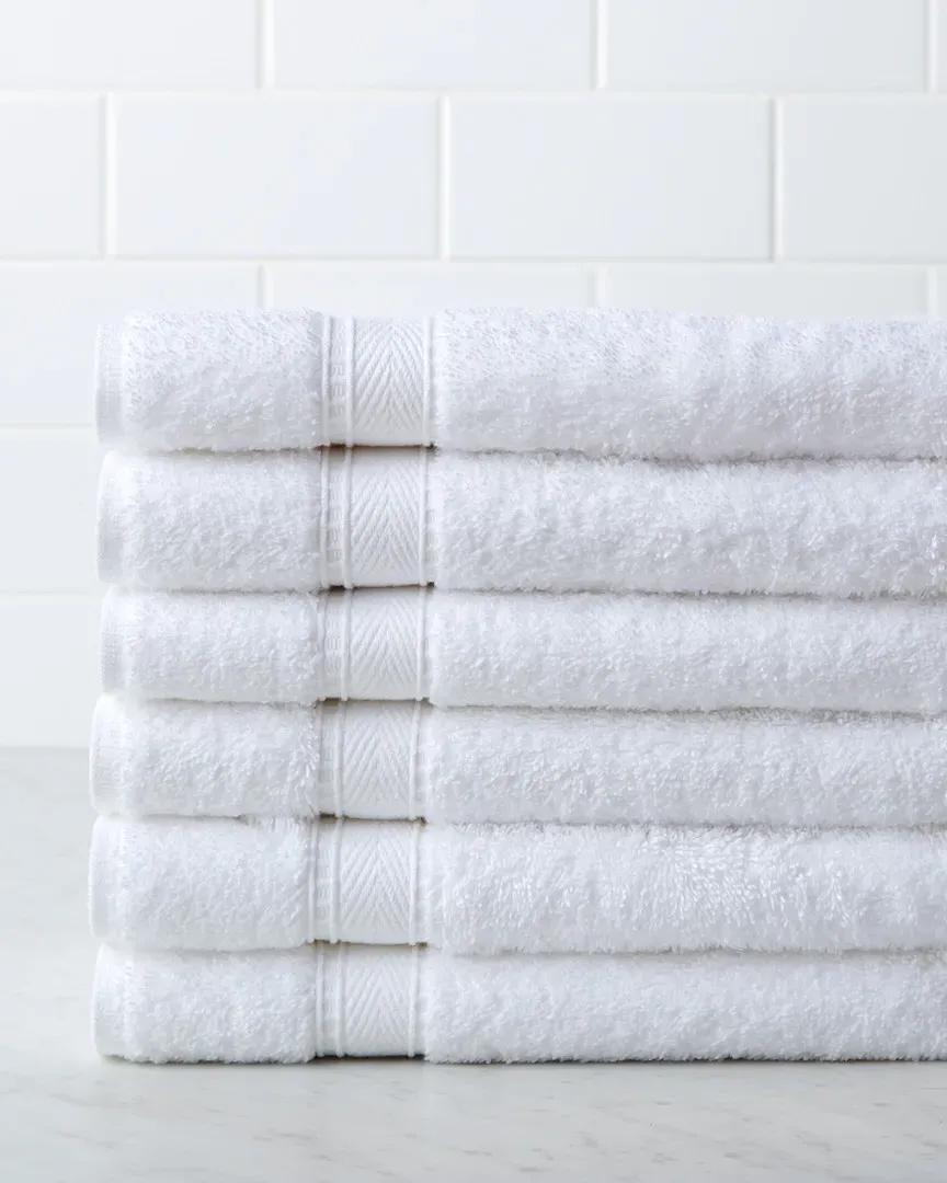 Terry Set of 6 Hand Towels - White image