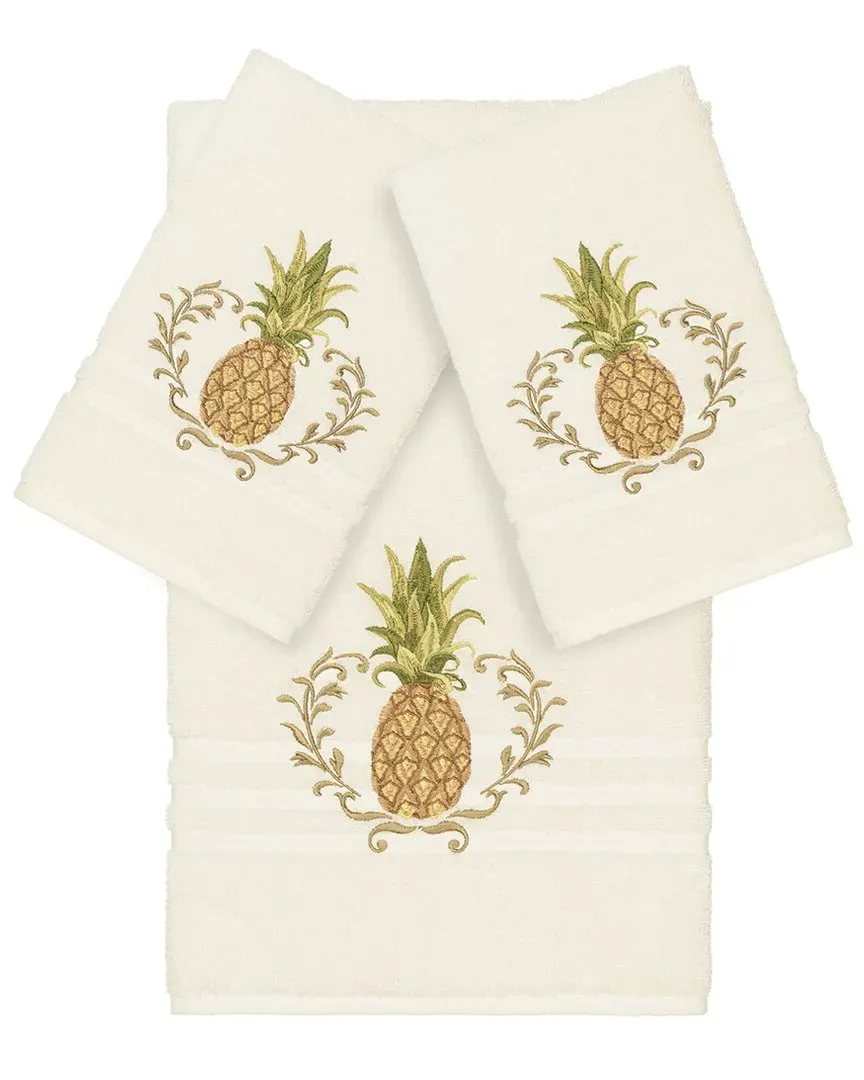 Welcome 3-Piece Embellished Towel Set - Cream, Turkish Cotton