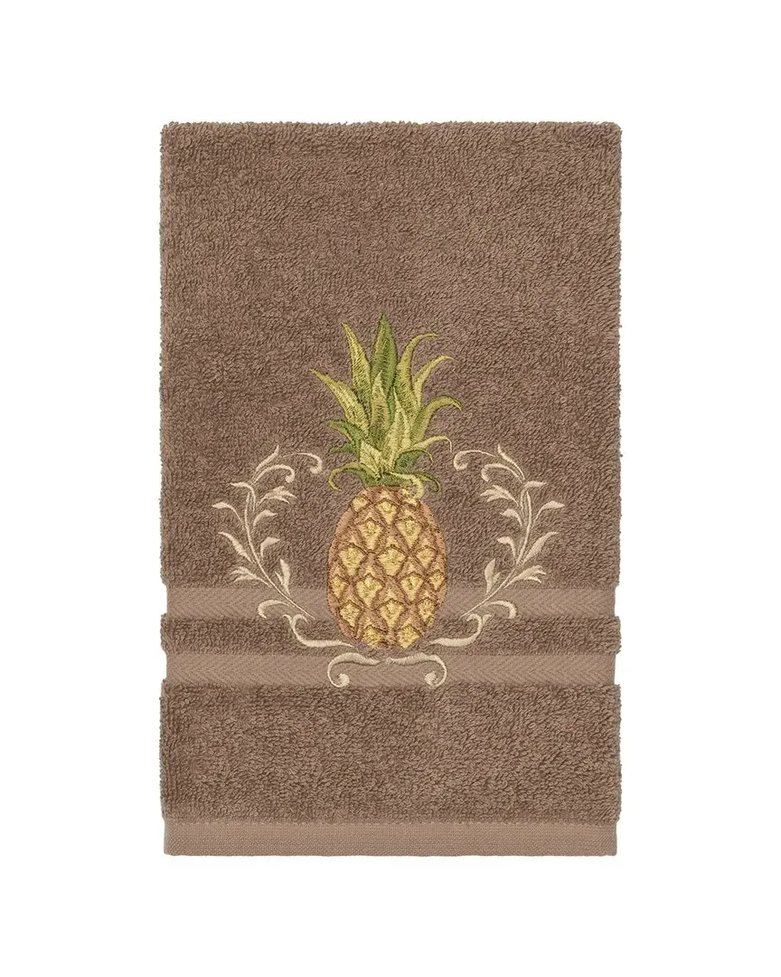Welcome Embellished Hand Towel - Latte, Turkish Cotton