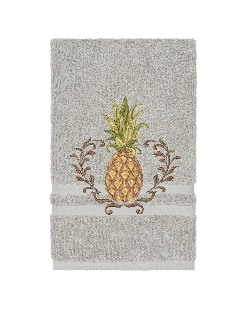 Welcome Embellished Hand Towel - Light Grey, Turkish Cotton