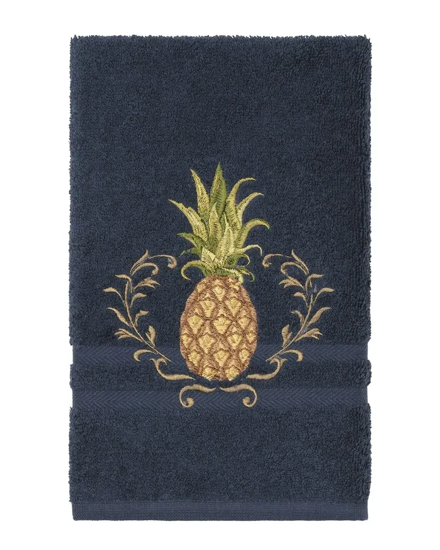 Welcome Embellished Hand Towel - Navy, Turkish Cotton