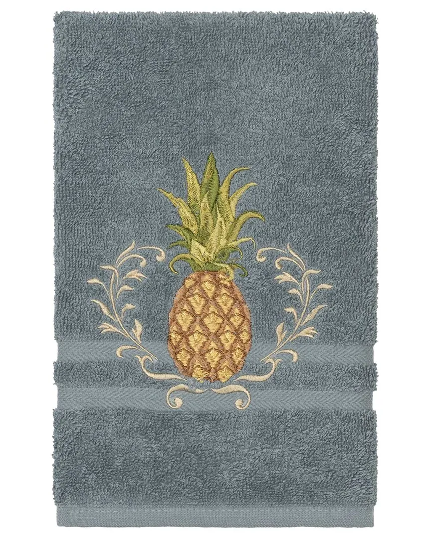 Welcome Embellished Hand Towel - Teal, Turkish Cotton
