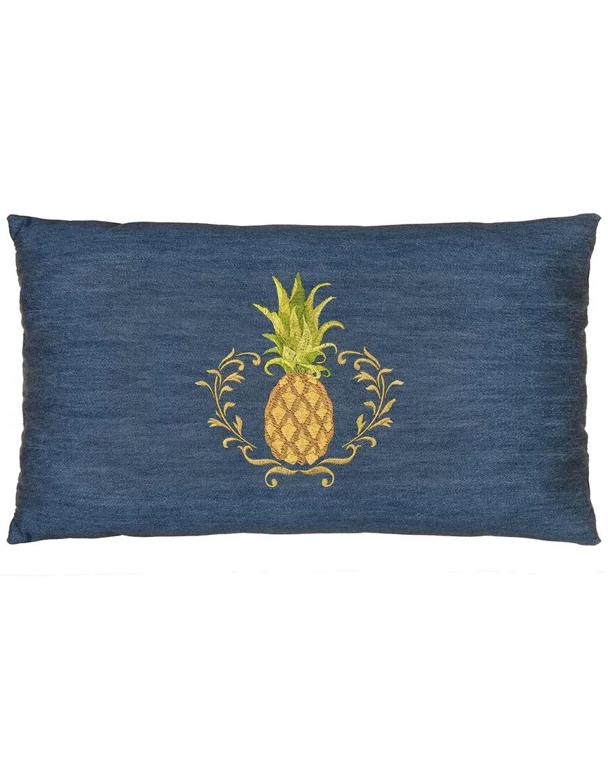 Welcome Lumbar Pillow Cover - Blue, Cotton