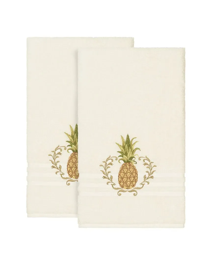 Welcome Turkish Cotton 2pc Embellished Bath Towel Set - Cream