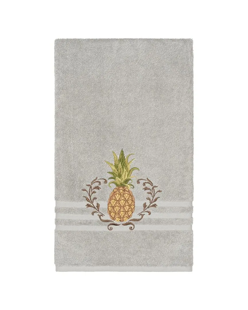 Welcome Turkish Cotton Embellished Bath Towel - Light Grey