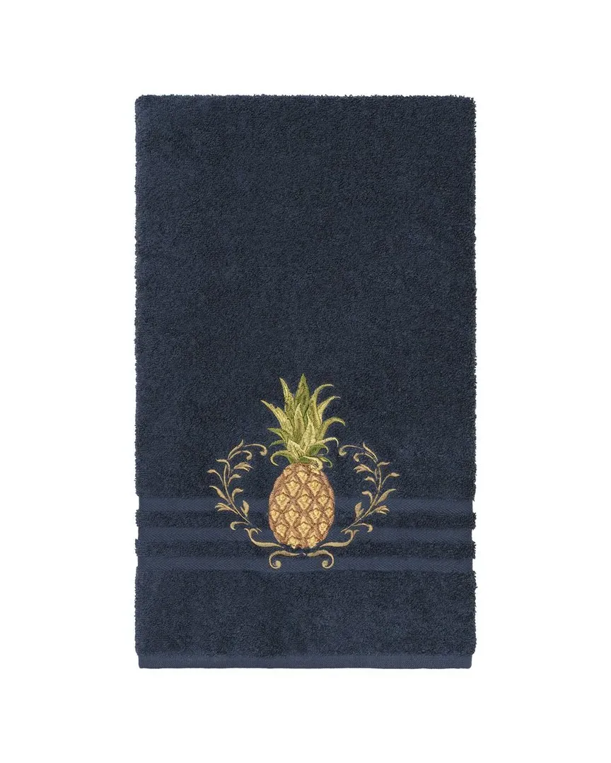 Welcome Turkish Cotton Embellished Bath Towel - Navy