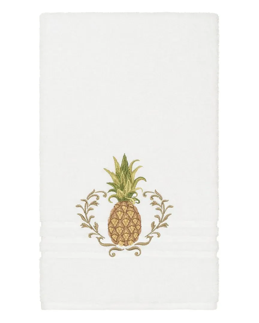 Welcome Turkish Cotton Embellished Bath Towel - White
