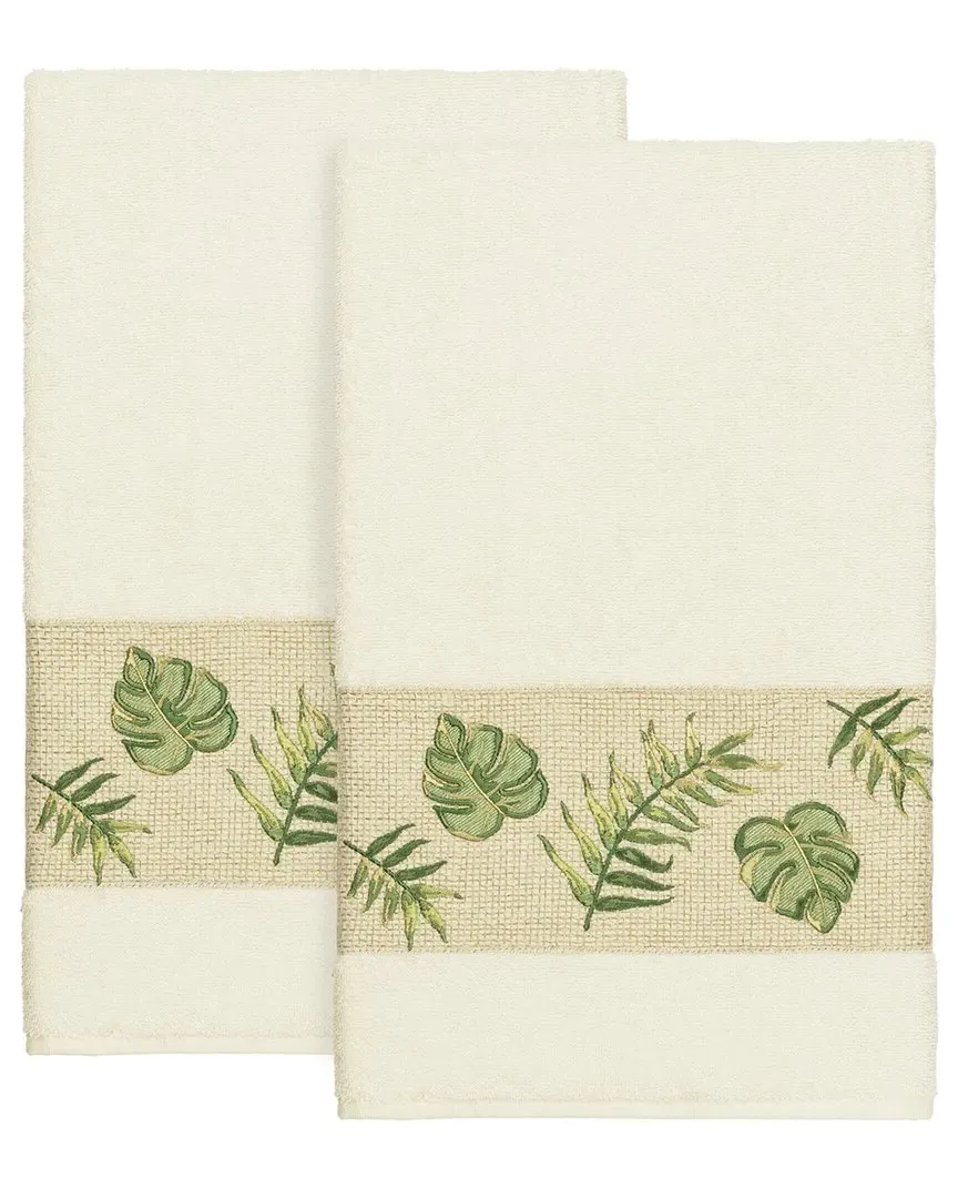 Zoe 2pc Embellished Bath Towel Set - Cream, Turkish Cotton