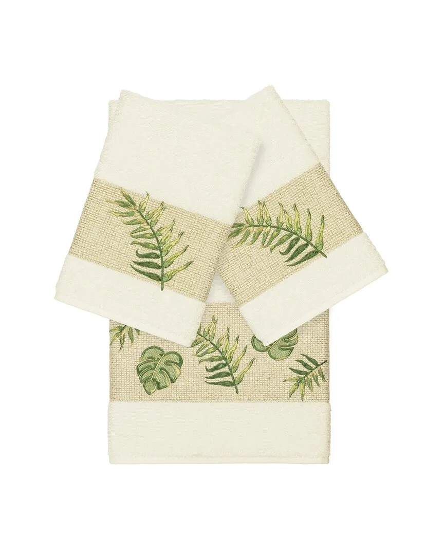 Zoe 3-Piece Embellished Towel Set - Cream, Turkish Cotton