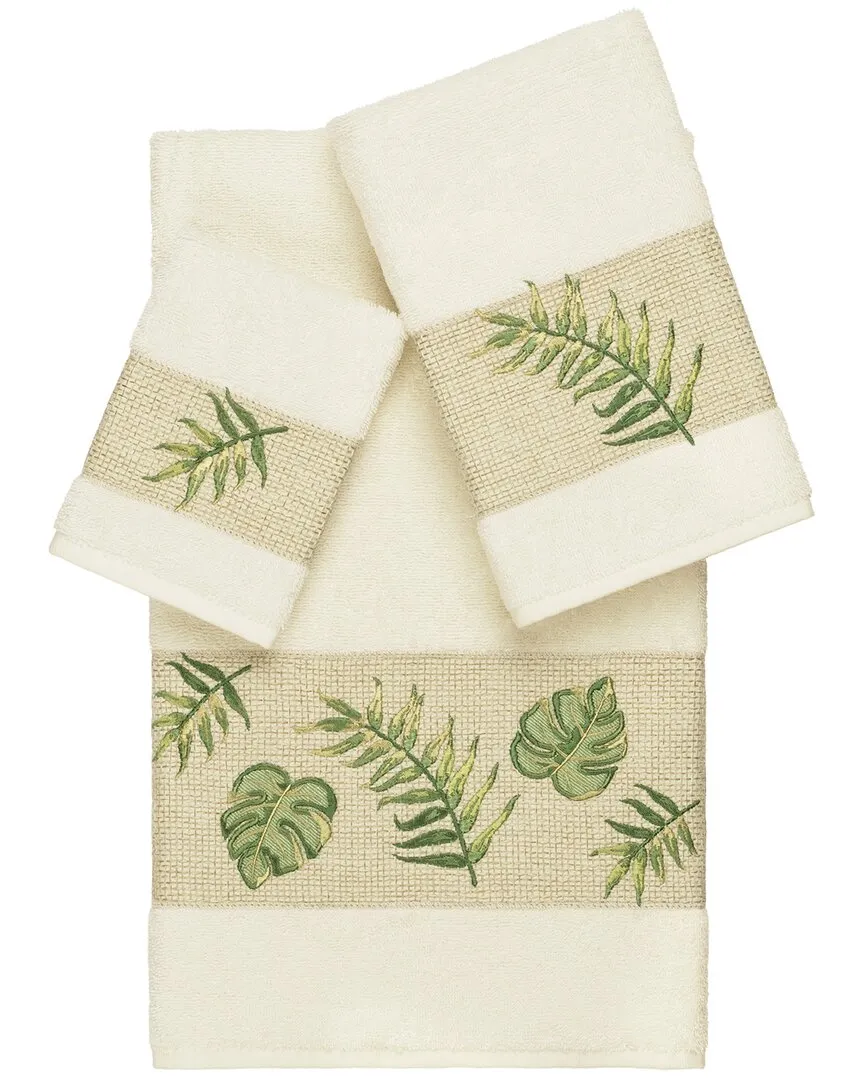 Zoe 3-Piece Embellished Towel Set - Cream, Turkish Cotton