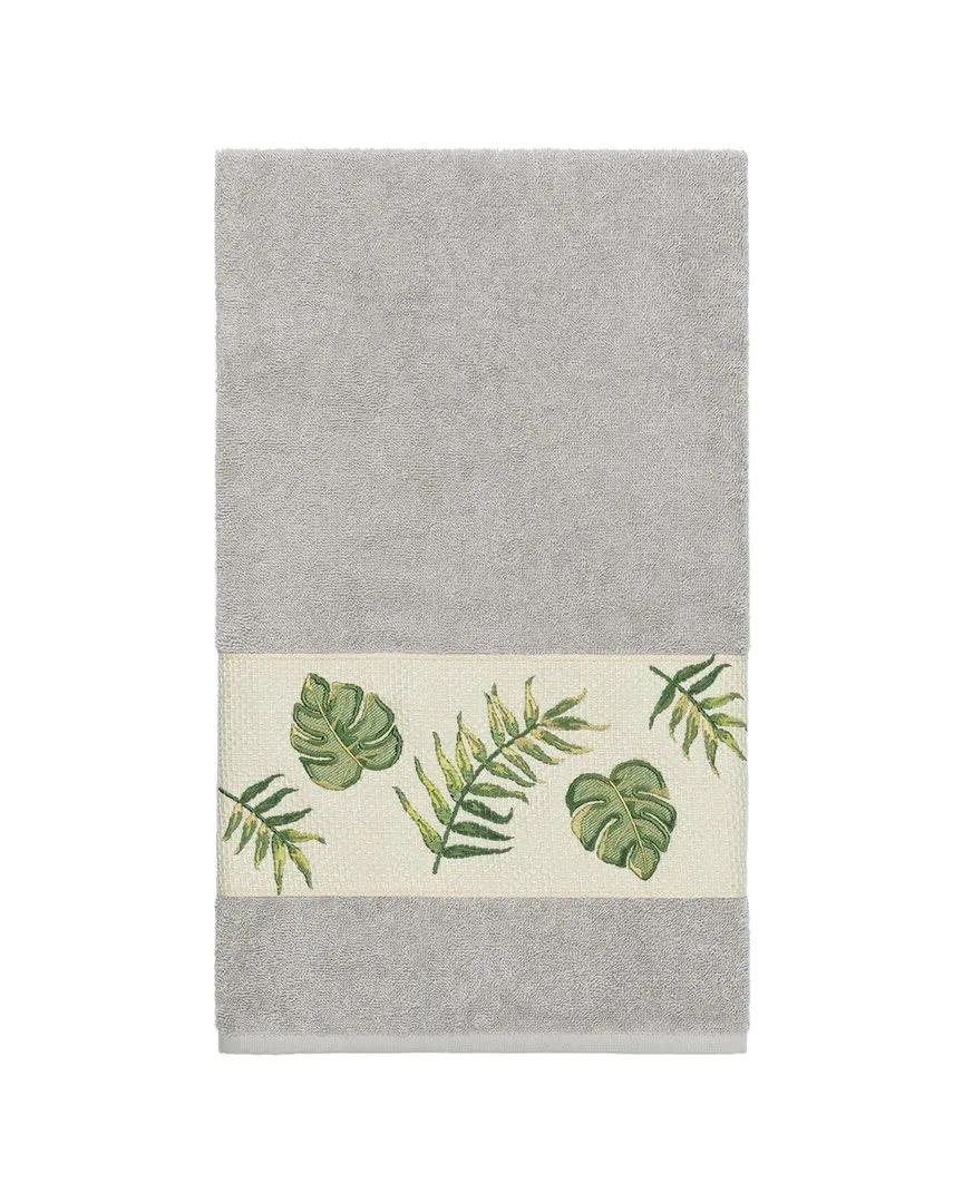 Zoe Turkish Cotton Embellished Bath Towel - Light Grey