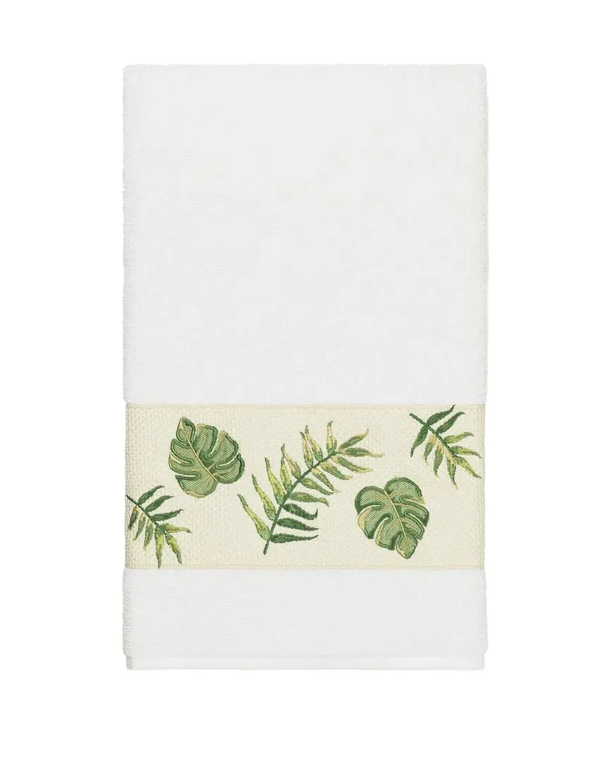 Zoe Turkish Cotton Embellished Bath Towel - White