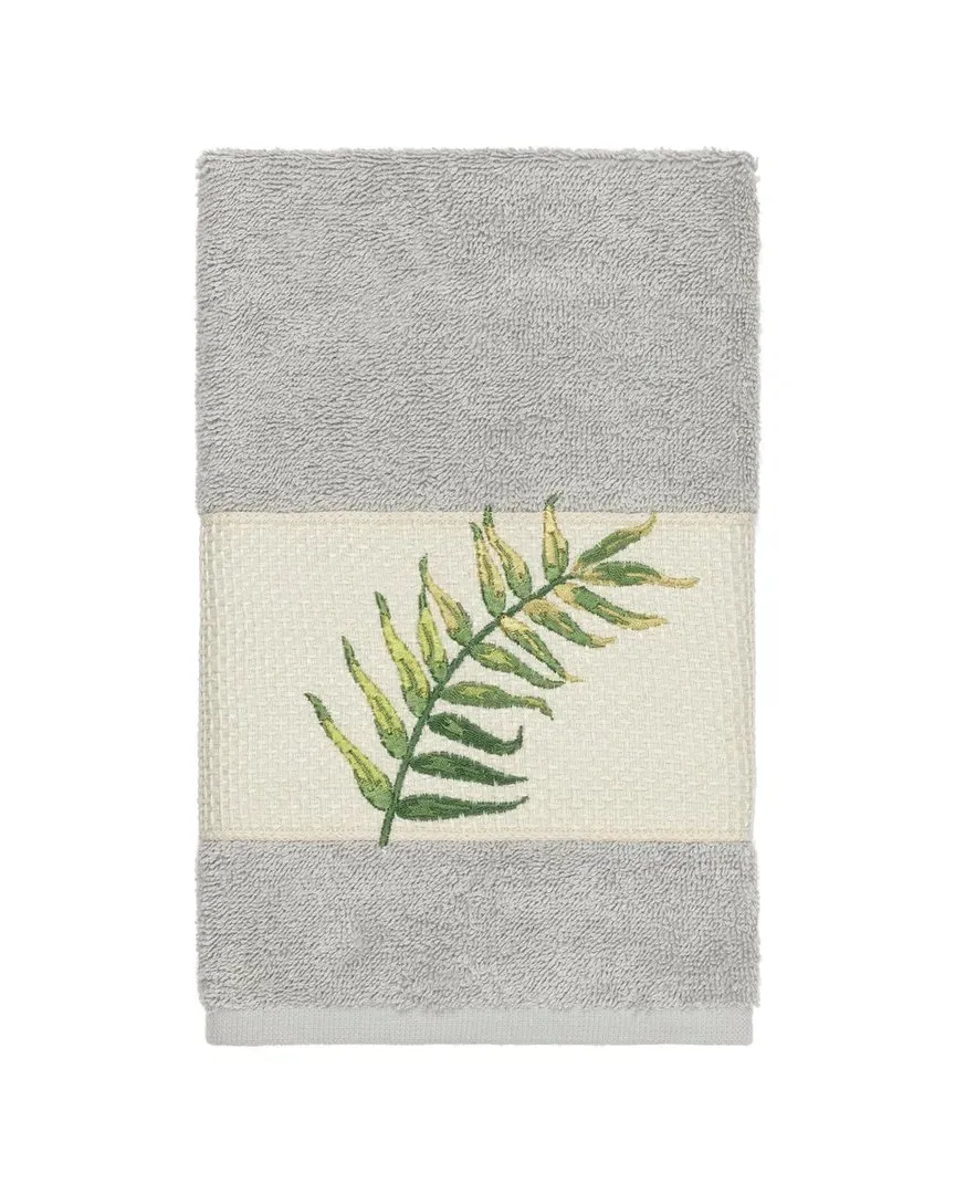 Zoe Turkish Cotton Embellished Hand Towel - Light Grey