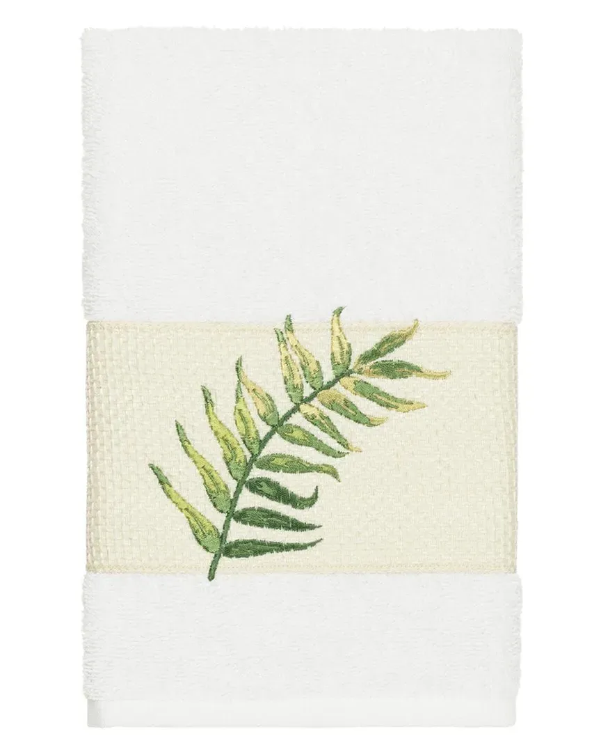Zoe Turkish Cotton Embellished Hand Towel - White