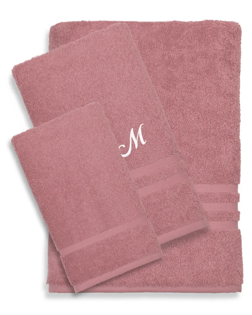 Denzi Monogrammed Towel Set - Tea Rose, Turkish Cotton image