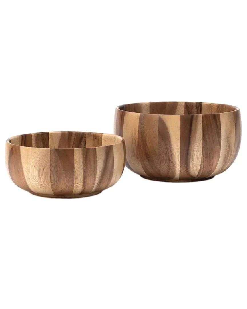 Acacia Sunburst Salad-For-Two Bowl - Brown, Acacia