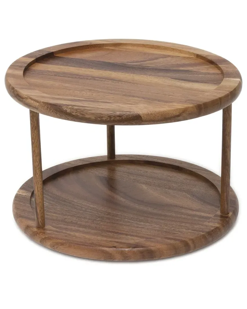International Acacia 2 Tier Turntable - Brown image