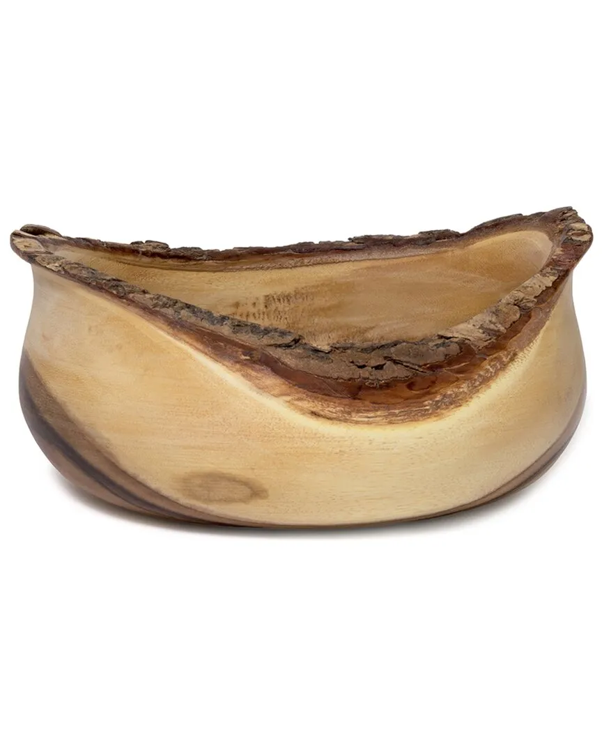 International Acacia Bark Large Tulip Serving Bowl - Brown, Acacia