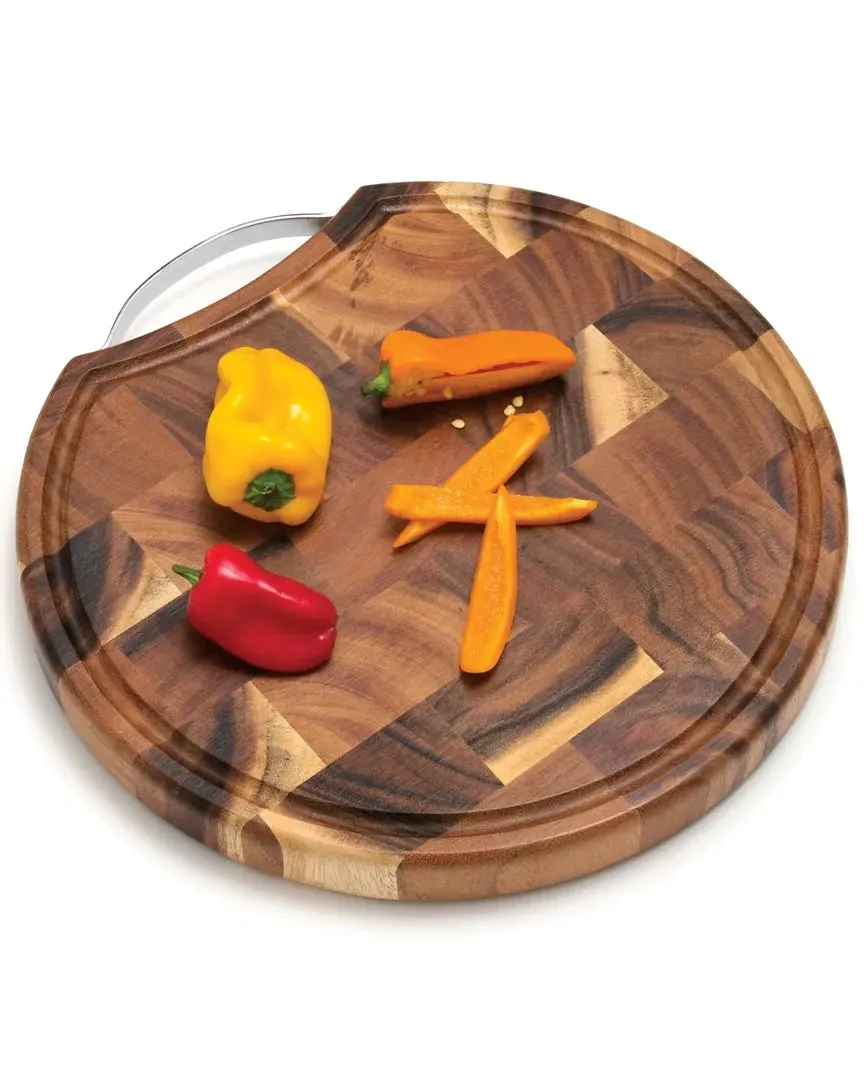 International Acacia Divided Salt Box with Swivel Cover - Brown image