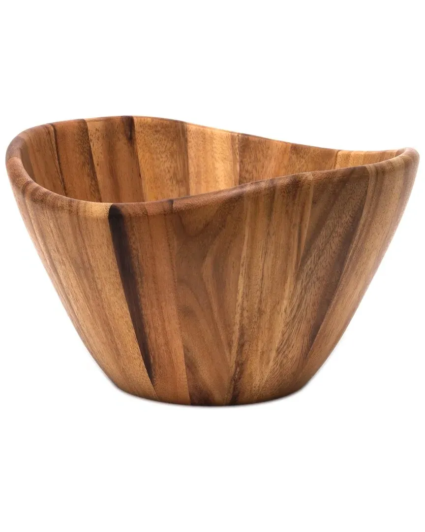 International Acacia Large Wave Bowl - Brown