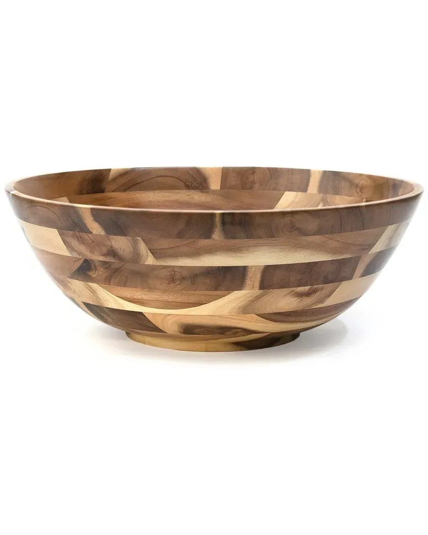 International Acacia Round Footed Bowl - Brown image