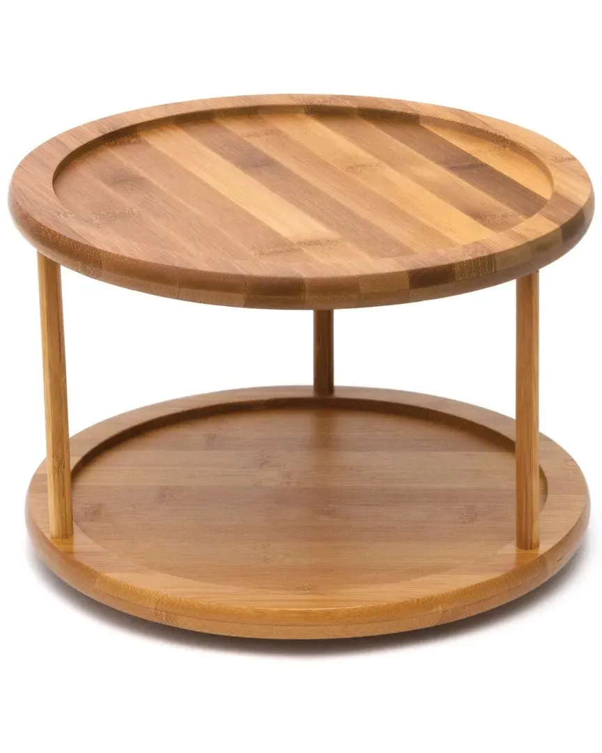 International Bamboo 2 Tier Turntable - Brown