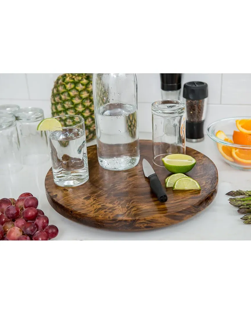 International Burl Finish Lazy Susan - Brown, Acacia